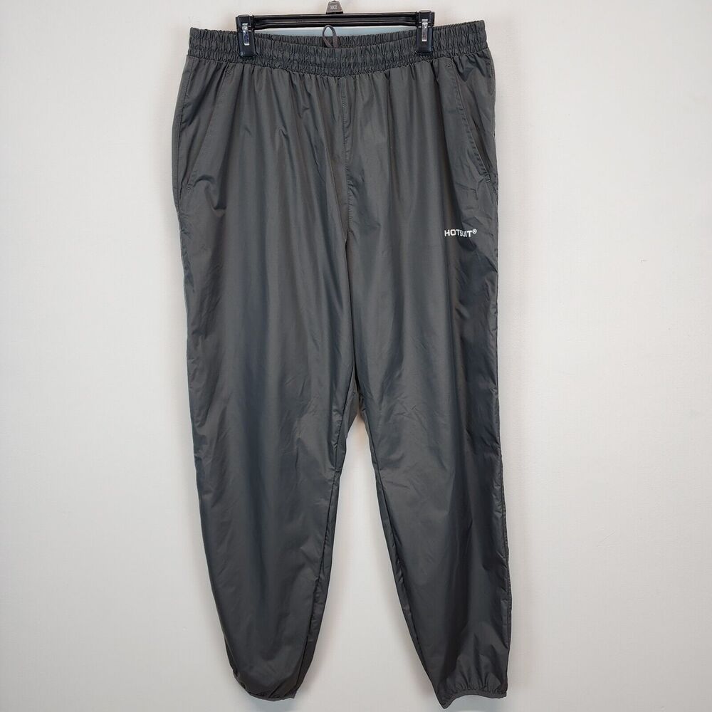 Hot Suit Sauna Pants Mens Size 3XL Gray Sweat Weight Cutting Pants Silver Tech